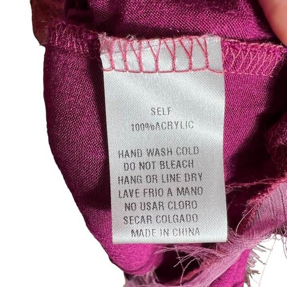 Easel Pink/Purple Tiered Knit Sweater Tunic, Large - Picture 6 of 7